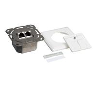 LogiLink - Prise à montage encastré - montable sur mur - CAT 6 - STP - RJ-45 X 2 - RAL 9003, blanc signal