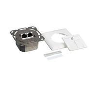 LogiLink - Prise à montage encastré - montable sur mur - CAT 6 - STP - RJ-45 X 2 - RAL 9003, blanc signal