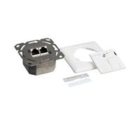 LogiLink - Prise à montage encastré - montable sur mur - CAT 6a - STP - RJ-45 X 2 - RAL 9003, blanc signal