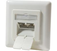 LogiLink Prise cat.6A, 2 x RJ45, blanc pur (RAL9010)