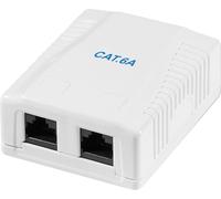 LogiLink Prise cat.6A avec boîtier apparent 2x RJ45 blanc