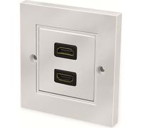 LogiLink Prise de raccordement 2x HDMI femelle - HDMI femelle blanc