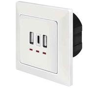 LogiLink Prise encastrable avec 2 Ports USB-A et 1 Port USB-C