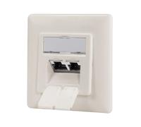LogiLink Prise réseau Cat.6A UP 2 x RJ45 blindée Blanc Pur Alimentation Verticale