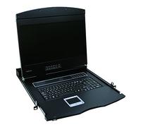 LogiLink Professional Console LCD KVM avec écran TFT et Clavier (Disposition Allemande) pour Armoire Serveur/réseau de 48,26 cm (19 "), Noire Clavier américain 19" TFT Noir