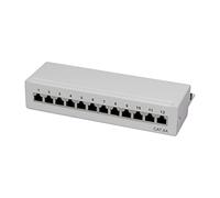 LogiLink Professional Patch Panel Desktop - Panneau de Brassage, Gris Clair, 12 Ports