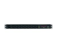 LogiLink Professional PDU8P01 Multiprise IP « 19 » 8 Prises avec Fonction Commutation, Mesure/Avertissement, capteur de température et d'humidité Noir