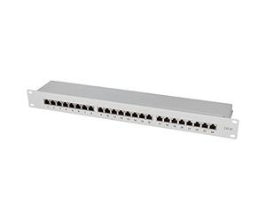 LogiLink Professional PrimeLine Panneau de brassage Cat.6A (500 MHz) Gris 19" STP (blindé) 24 ports (RJ45)