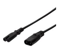 LogiLink Rallonge d'alimentation 1x mâle C8 - 1x femelle C7 2,00 m noir