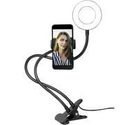 LogiLink Ring Light Ø 8,5 cm Pied déclairage CEE E (A - G) avec support pour smartphone