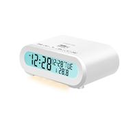 LogiLink SC0121W Radio-réveil avec Affichage de la température, minuterie d'endormissement, avec Port USB pour recharger par Exemple téléphone Portable/Tablette/liseuse