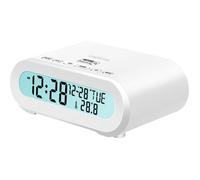 LogiLink SC0121W Radio-réveil avec Affichage de la température, minuterie d'endormissement, avec Port USB pour recharger par Exemple téléphone Portable/Tablette/liseuse