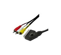 LogiLink Scart Cable - Câble vidéo/audio - vidéo / audio composite - RCA mâle pour SCART mâle - 2 m - noir
