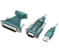 LogiLink série Adaptateur [1x USB 2.0 type A mâle - 1x SUB-D mâle 9 pôles, SUB-D mâle 25 pôles] 1.3 m vert
