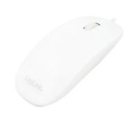 LogiLink Slim - Souris - droitiers et gauchers - optique - 3 boutons - filaire - USB - blanc