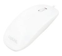 LogiLink Slim - Souris - droitiers et gauchers - optique - 3 boutons - filaire - USB - blanc G