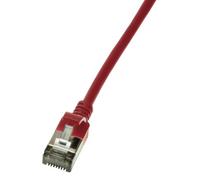 LogiLink Slim U/FTP câble de réseau Rouge 1 m Cat6a U/FTP (STP)