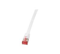 LogiLink SlimLine - Cordon de raccordement - RJ-45 (M) pour RJ-45 (M) - 10 m - U/FTP, PiMF - CAT 6 - moulé, sans crochet, plat - blanc