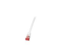 LogiLink SlimLine - Cordon de raccordement - RJ-45 (M) pour RJ-45 (M) - 25 cm - U/FTP, PiMF - CAT 6 - moulé, sans crochet, plat - blanc