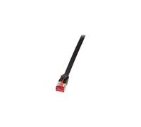 LogiLink SlimLine - Cordon de raccordement - RJ-45 (M) pour RJ-45 (M) - 25 cm - U/FTP, PiMF - CAT 6a - moulé, sans crochet, plat - noir