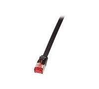 LogiLink SlimLine - Cordon de raccordement - RJ-45 (M) pour RJ-45 (M) - 3 m - U/FTP, PiMF - CAT 6 - moulé, sans crochet, plat - noir