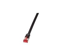 LogiLink SlimLine - Cordon de raccordement - RJ-45 (M) pour RJ-45 (M) - 5 m - U/FTP, PiMF - CAT 6 - moulé, plat, sans crochet - noir