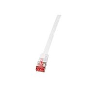 LogiLink SlimLine - Cordon de raccordement - RJ-45 (M) pour RJ-45 (M) - 50 cm - U/FTP, PiMF - CAT 6 - moulé, sans crochet, plat - blanc