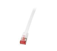 LogiLink SlimLine - Cordon de raccordement - RJ-45 (M) pour RJ-45 (M) - 20 m - U/FTP, PiMF - CAT 6 - moulé, sans crochet, plat - blanc
