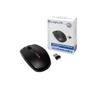 LogiLink - Souris - droitiers et gauchers - optique - 3 boutons - sans fil - 2.4 GHz - récepteur sans fil USB - noir Noir G