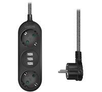 Logilink Steckdosenleiste 2-fach,2xCEE 7/3+3xUSB-A,Textilkab