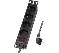 Logilink Steckdosenleiste 4-fach mit Schalter,10"(1HE),2m