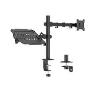 LogiLink Support de Bureau pour écran et Notebook 1 écran de 17 à 32" avec 10 kg Maximum, Notebook/Tablette de 12 à 17" avec 9 kg Max. VESA 75 x 75/100 x 100, en Acier, inclinable, pivotant, Rotatif