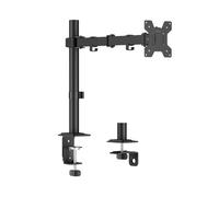 LogiLink Support de Bureau pour écrans de 17 à 32", 10 kg Maximum, Longueur de Bras 376 mm, VESA 75 x 75/100 x 100, Acier, inclinable, pivotant, Rotatif, Noir