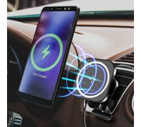 LogiLink PA0329 Support magnétique pour Smartphone de Voiture avec Chargement sans Fil à Haute Vitesse avec Protection Contre Les surtensions