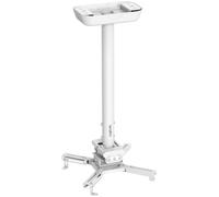 LogiLink Support plafond pour vidéoprojecteur Longueur des bras : 595-895 mm blanc pour plafond plat
