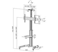 LogiLink Support TV pivotant et inclinable pour 96,98 - 177,8 cm