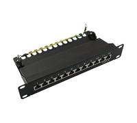 LogiLink - Tableau de connexions - CAT 6 - STP - RJ-45 X 12 - noir, RAL 9005 - 1U - 10