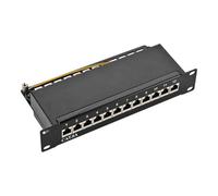 LogiLink - Tableau de connexions - CAT 6a - STP - RJ-45 X 12 - noir, RAL 9005 - 1U - 10