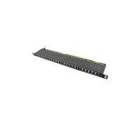 LogiLink - Tableau de connexions - montable sur rack - CAT 6a - STP - RJ-45 X 24 - RAL 9005, noir - 0.5U - 19"