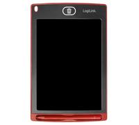 LogiLink Tableau d'écriture LCD 8,5", effaçable et réinscriptible, protège Les Yeux, Blocage d'écran, effaceur en Un clic, aimants à Coller au réfrigérateur, Stylet Inclus, Couleur Rouge