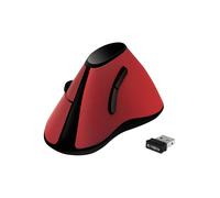 LogiLink TI020 Souris Verticale Ergonomique RF sans fil 1200 DPI Optique 5 Boutons Programmables Noir/Rouge, Portée 10m, Compatible Windows/macOS