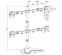 Logilink TIS 13"-32" 4TFT 3 articulations noir, max.8KG, bras 460mm