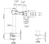 Logilink BP0104 Support pour écran 17-32" Longueur du Bras : 199 mm Max. 9 kg VESA, inclinable, pivotant, tournant, Noir