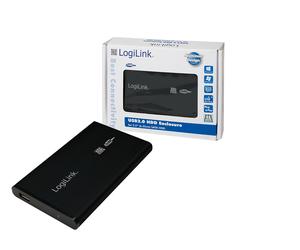 LogiLink UA0041B Boîtier de disques de stockage Noir 2.5 Alimenté par port USB