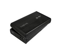 LogiLink UA0107 : Boîtier Externe Aluminium Noir pour Disque Dur 3.5" SATA, USB 3.2 Gen 1 (5 Gbit/s), Hot-Swap, Alimentation Externe 12V/2A