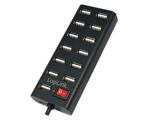 LogiLink UA0126 hub & concentrateur 480 Mbit/s Noir