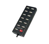 LogiLink UA0126 Hub USB 2.0 13 Ports 480 Mbit/s Noir, Alimentation 230V/5V 3.5A, Câble 0.75m, Windows & Mac OS compatibles