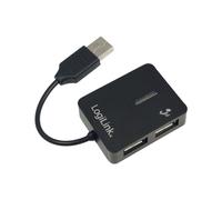 LogiLink UA0139 Hub USB 2.0 4 Ports 480 Mbit/s Noir, Compatible Windows 98SE/ME/2000/XP/Vista/2003/7 et macOS, Plug and Play, Poids 450g