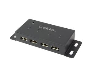 LogiLink UA0141A hub & concentrateur 480 Mbit/s Noir