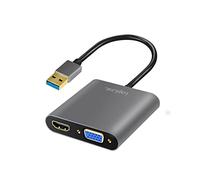 LogiLink Adaptateur USB graphique UA0234 – USB 3.0 A mâle, VGA et HDMI femelles, 1920×1080, noir